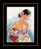 Lanarte Counted Cross Stitch Kit - Flower Scarf: (Evenweave)