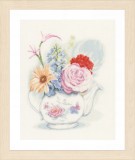 Lanarte Counted Cross Stitch Kit - Flowers in Teapot (Linen)