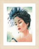 Lanarte Counted Cross Stitch Kit - Lady with Hat (Linen)