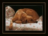 Lanarte Counted Cross Stitch Kit - Sleeping Dog (Aida)