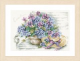 Lanarte Counted Cross Stitch Kit - Hydrangea on a Bench (Evenweave)