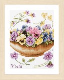 Lanarte Counted Cross Stitch Kit -  Violets