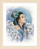 Lanarte Counted Cross Stitch Kit - Asian Lady in Blue (Evenweave)