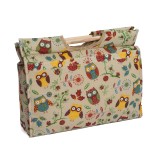 Craft Bag with Wooden Handles - Owl