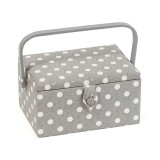 HobbyGift Sewing Box Medium Grey Spot