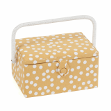 HobbyGift Sewing Box Medium Ochre Spot