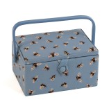 HobbyGift Sewing Box Medium Blue Bees