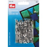 PRYM-Safety pins H&T 38mm si-col 75pc