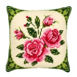 Vervaco Cross Stitch Cushion Kit - Pink Roses