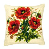 Vervaco Cross Stitch Cushion Kit - Poppies