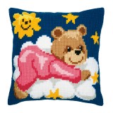 Vervaco Cross Stitch Cushion Kit - Pink Teddy
