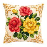 Vervaco Cross Stitch Cushion Kit - Mixed Roses