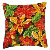 Vervaco Cross Stitch Cushion Kit - Autumn Leaves