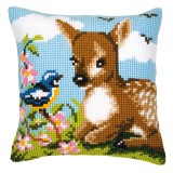 Vervaco Cross Stitch Cushion Kit - Deer And Bird