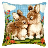 Vervaco Cross Stitch Cushion Kit - Rabbits