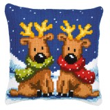 Vervaco Cross Stitch Cushion Kit - Reindeer Twins