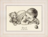 Vervaco Counted Cross Stitch Kit - Birth Record - Baby with Teddy