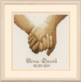 Vervaco Counted Cross Stitch Kit - Wedding Record - Holding Hands