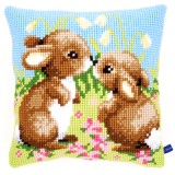 Vervaco Cross Stitch Cushion Kit - Little Rabbits