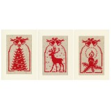 Vervaco Cross Stitch Kit - Cards - Christmas Symbols - Set of 3