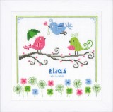 Vervaco Counted Cross Stitch Kit - Birth Record - Birds