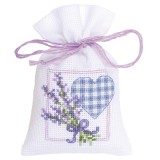 Vervaco Counted Cross Stitch Kit - Pot-Pourri Bag - Lavender Heart