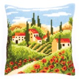 Vervaco Cross Stitch Cushion Kit - Village