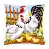 Vervaco Cross Stitch Cushion Kit - Rooster Family