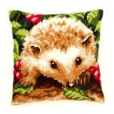 Vervaco Cross Stitch Cushion Kit - Hedgehog with Berries