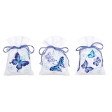 Vervaco Counted Cross Stitch Kit - Pot-Pourri Bag - Blue Butterflies - Set of 3