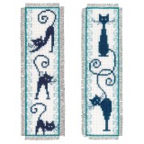 Vervaco Counted Cross Stitch Kit - Bookmark - Cheerful Cats - Set of 2