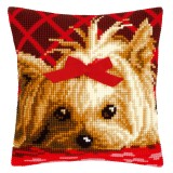 Vervaco Cross Stitch Cushion Kit - Yorkshire with Bow