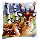 Vervaco Cross Stitch Cushion Kit - Deer Family