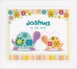 Vervaco Counted Cross Stitch Kit - Birth Record - Colourful Turtles