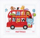 Vervaco Counted Cross Stitch Kit - Birth Record - Funny Bus