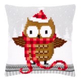 Vervaco Cross Stitch Cushion Kit - Owl in Santa Hat