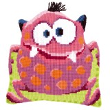 Vervaco Cross Stitch Cushion Kit - Pink Monster I