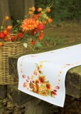 Vervaco Counted Cross Stitch  Table Runner - Squirrel in Autumn