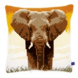 Vervaco Cross Stitch Cushion Kit - Elephant in the Savannah