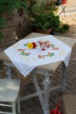 Vervaco Cross Stitch Kit - Tablecloth - Chicken Family