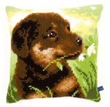 Vervaco Cross Stitch Cushion Kit - Rottweiler Puppy