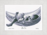 Vervaco Counted Cross Stitch Kit - Birth Record - Baby in Hammock