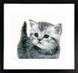 Vervaco Counted Cross Stitch Kit - Grey Tiger Kitten