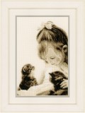 Vervaco Counted Cross Stitch Kit - Girl & Kittens