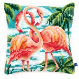 Vervaco Cross Stitch Cushion Kit - Flamingos
