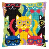 Vervaco Cross Stitch Cushion Kit - Funny Cats