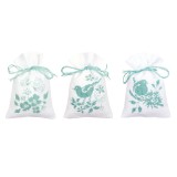 Vervaco Counted Cross Stitch Kit - Pot-Pourri Bag - Birds and Blossoms - Set of 3