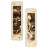 Vervaco Counted Cross Stitch Kit - Bookmark - Cat and Dog - Set of 2