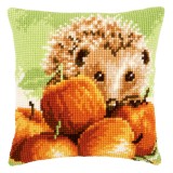 Vervaco Cross Stitch Cushion Kit - Hedgehog with Apples