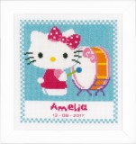 Vervaco Counted Cross Stitch  - Birth Record - Hello Kitty Makes Music